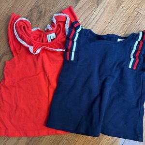 Jamie and Jack red, white and blue tanks.